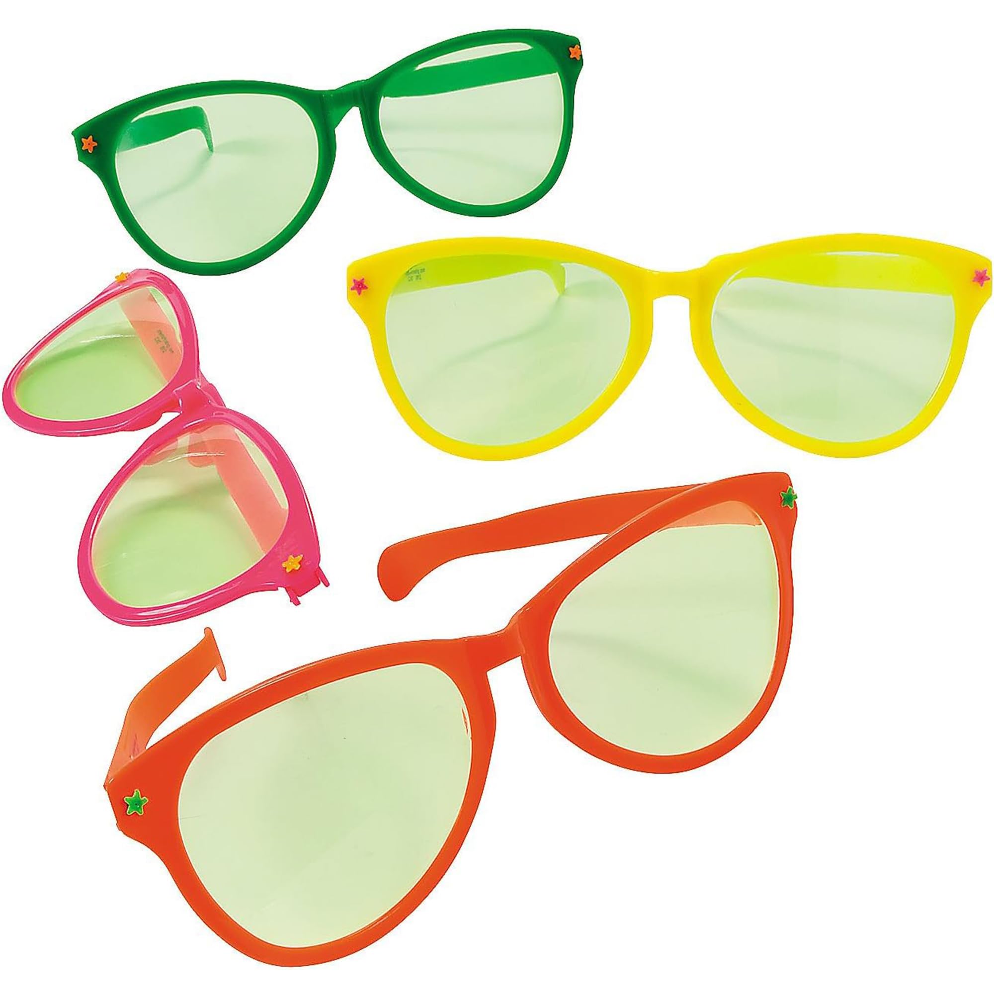 Photo 1 of Fun Express Jumbo Giant Sunglasses - Set of 12 Wacky Oversized Pairs - Novelty Clown Glasses and Photo Booth Party Props