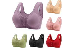 GAEXIA Daisy Bra, Daisy Bras for Older Women, Daisy Bra for Seniors Front Closure Sports Bra Comfort Easy Close Wireless Bra