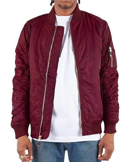 Buy Bj25 3x Ma 1 Fully Lined Flight Bomber Jacket Burgundy 3x At Amazon In