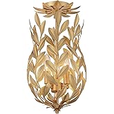 Crystorama Broche 3 Light Antique Gold Semi Flush Mount