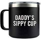 Yanashop88 Daddy's Sippy Cup Tumbler 14 Oz Coffee Mug - Daddy Tumbler - Birthday Gifts For Daddy From Daughter - Son - New Daddy Gifts - Fathers Day Gift - Parent Gift - Daddy Mug