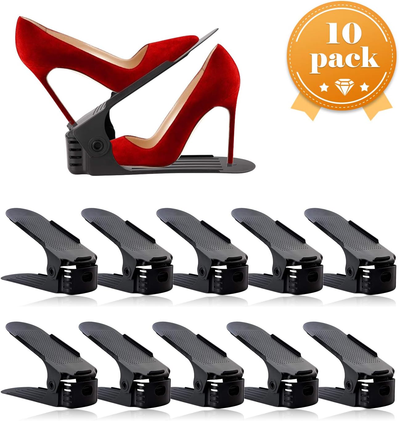 AQUAPRO Shoe Slots Organizer, Adjustable Shoe Stacker Space Saver