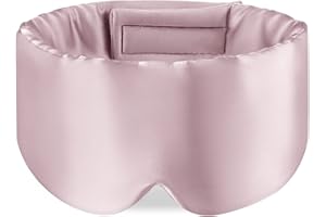 Zenssia 100% Mulberry Silk Sleep Mask Eye Mask for Man and Woman with Adjustable Headband, Full Size Large Sleep Mask & Blindfold for Total Blackout for All Night Sleep, Travel & Nap- Light Plum