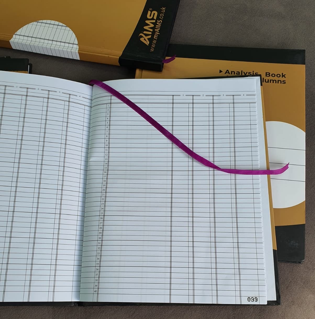 Cash Analysis Book 4 Column Across Accounting Ledger 100 Pages Hard Bounding Covering for Home Office, Daily Records Bookkeeping, Petty Cash Debit/Credit Use