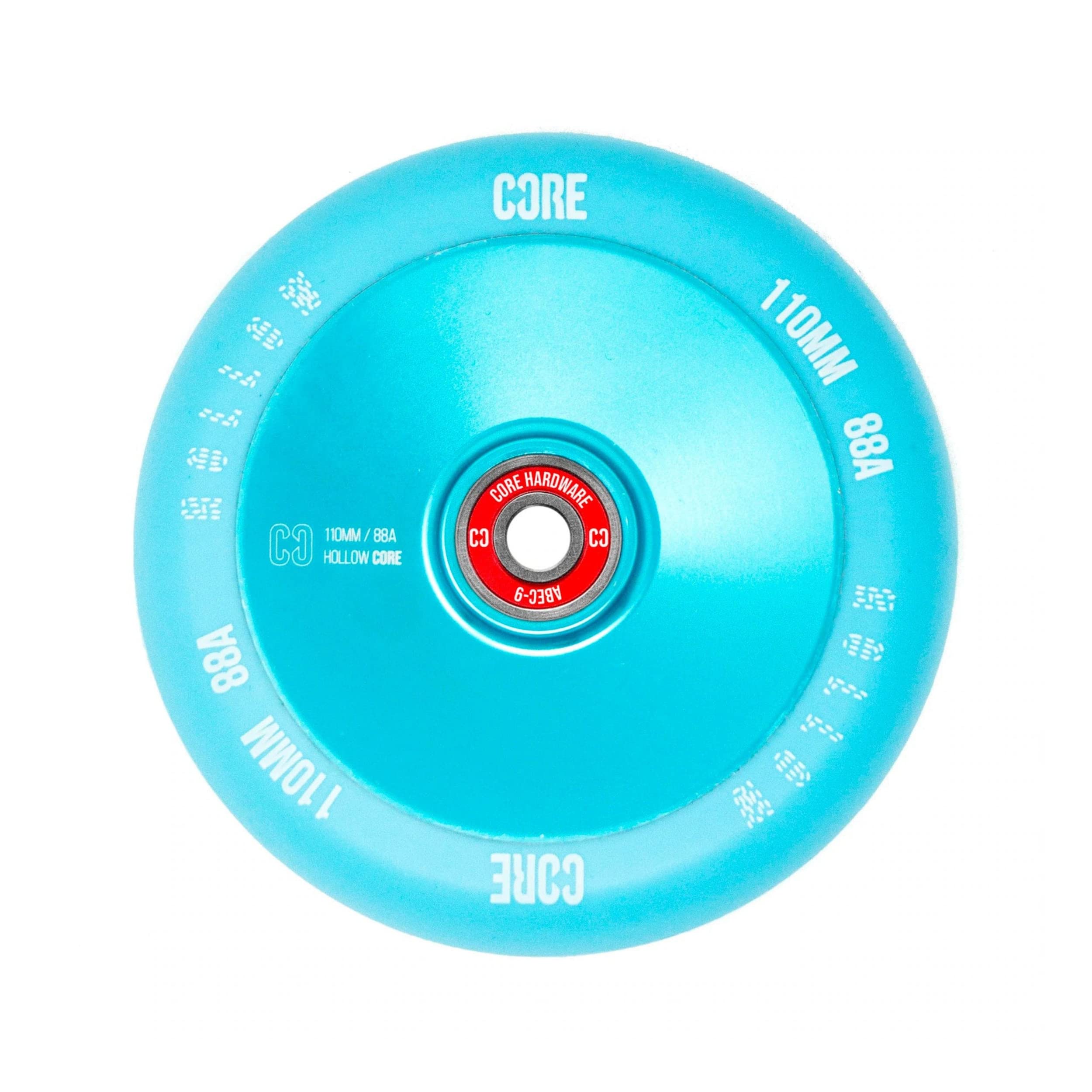 CORE Hollow Stunt Scooter Wheel 110mm ABEC 9 Bearings (Replacement Pro Scooter Wheels) - Mint Blue — image 1