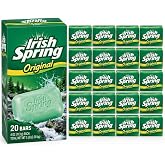 Irish Spring bar Soap (20/4 Oz Net Wt Oz), Original, 74 Ounce (Pack of 1) | Bulk 20 pack of original scent deodorant bar soap, individually wrapped 3.7 oz bars with a crisp clean scent, 74 oz total