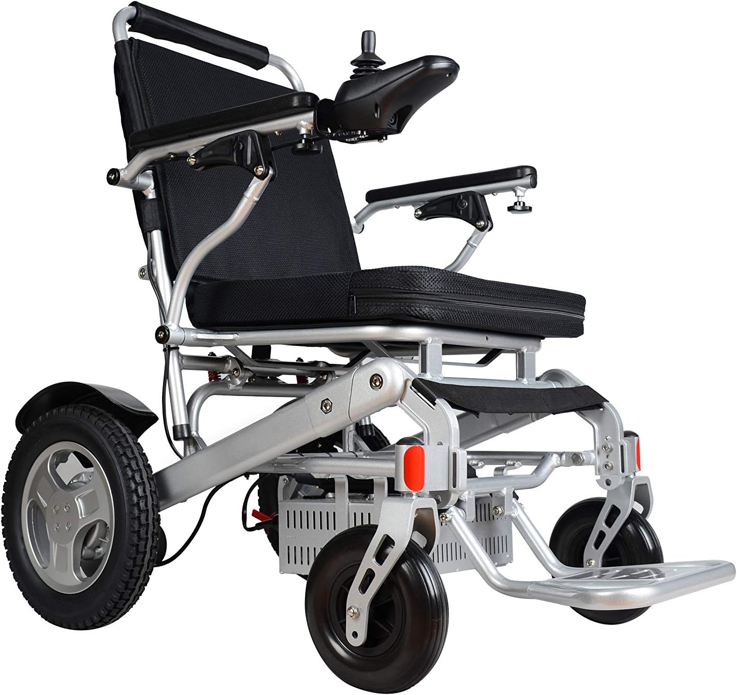 Rubicon Best Rated Exclusive Deluxe Electric Wheelchair Motorized Foldable, Dual “500W” Motors, All Terrain, Dual Battery Portable Electric Wheelchairs(Silver Color - Seat Width arm-to-arm 19.8")