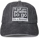 InnoBeta Librarian Gifts Cap, Funny Adjustable Embroidered Hat Gifts on Birthday, Christmas Grey