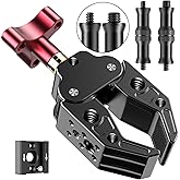 Super Clamp with 1/4&amp;3/8 Standard Stud for Photo Video Studio | Photography Camera Crab Clamp for Cameras, Lighting,DSLR Camera Rig, LED Lights, Flash Light, LCD Field Monitor,Mic