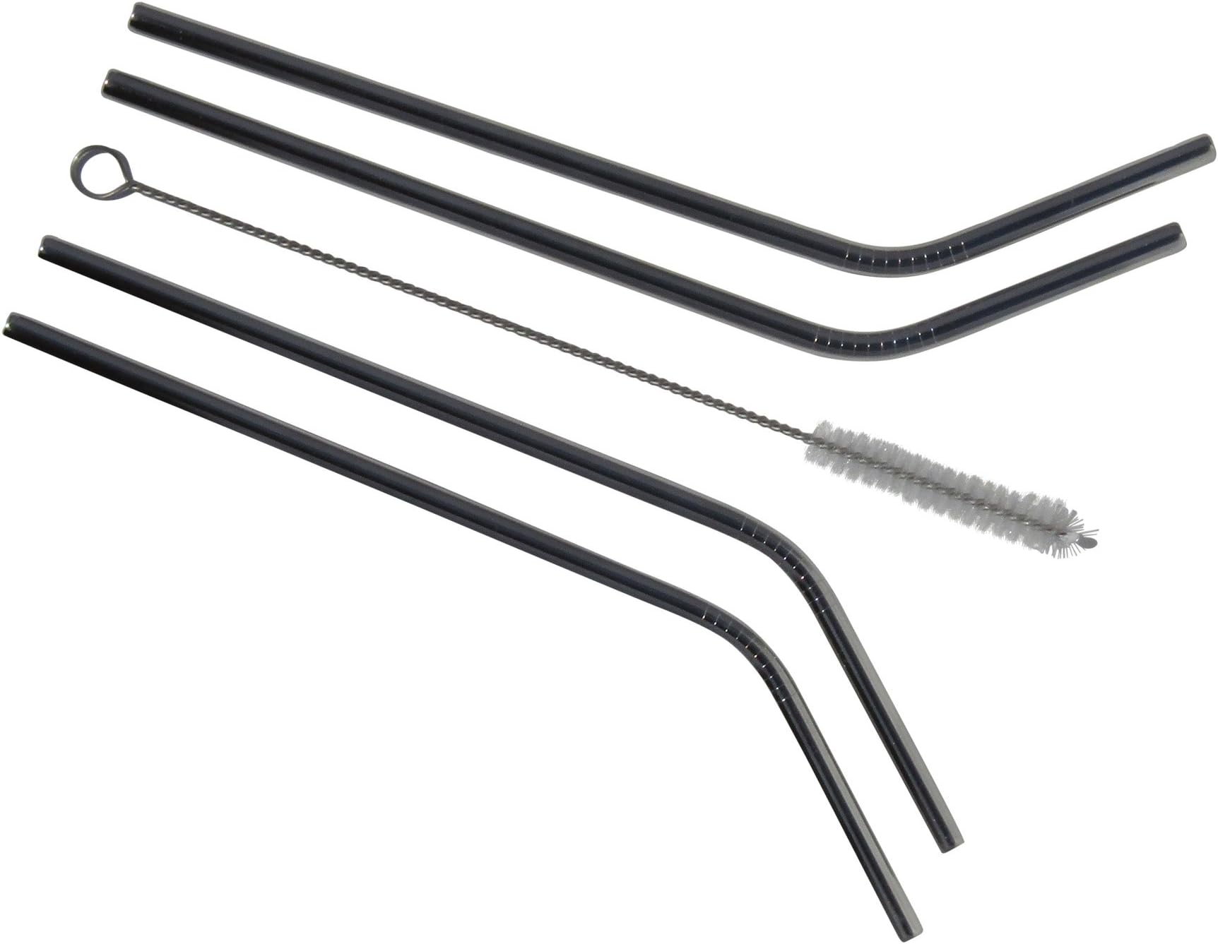 Louland Set of 4 Stainless Steel Curved Drinking Straws with Cleaning Brush for Yeti, RITC, OZARK and other Branded Tumblers. Designed to fit 20 oz Tumbler Cups and Mugs.