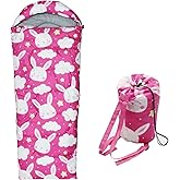 Kids Sleeping Bags - Camping Sleeping Bags with Carry Bag - Compact Sleeping Bag for Hiking, Backpacking 3 Season Warm & Cool Weather, Lightweight Waterproof Outdoor Travel for Boys Girls