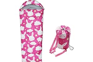 Kids Sleeping Bags - Camping Sleeping Bags with Carry Bag - Compact Sleeping Bag for Hiking,3 Season Warm & Cool Weather Back