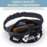 Eono Water Resistant Bum Bag Multi-Pocket Large Capacity Black view 2