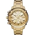 Diesel Men's 48mm Griffed Quartz Stainless Steel Chronograph Watch, Color: Gold (Model: DZ4573)