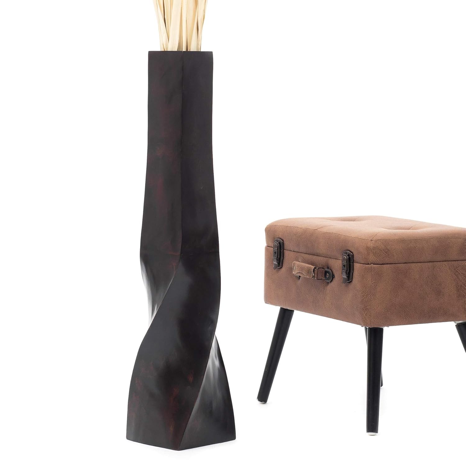 Grand Vase Décoratif, 25x90 cm, Bois, Marron Amazon.fr Cuisine & Maison