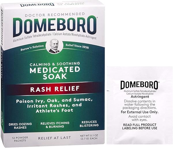 DOMEBORO SOOTHING SOAK RASH RELIEF POWEDER PACKETS, 12 EA (PACK OF 10)