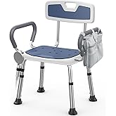 Lemagalu Shower Chair for Elderly and Disabled (200kg) Adjustable Height Shower Seat for Inside Shower with Padded Wide Armre