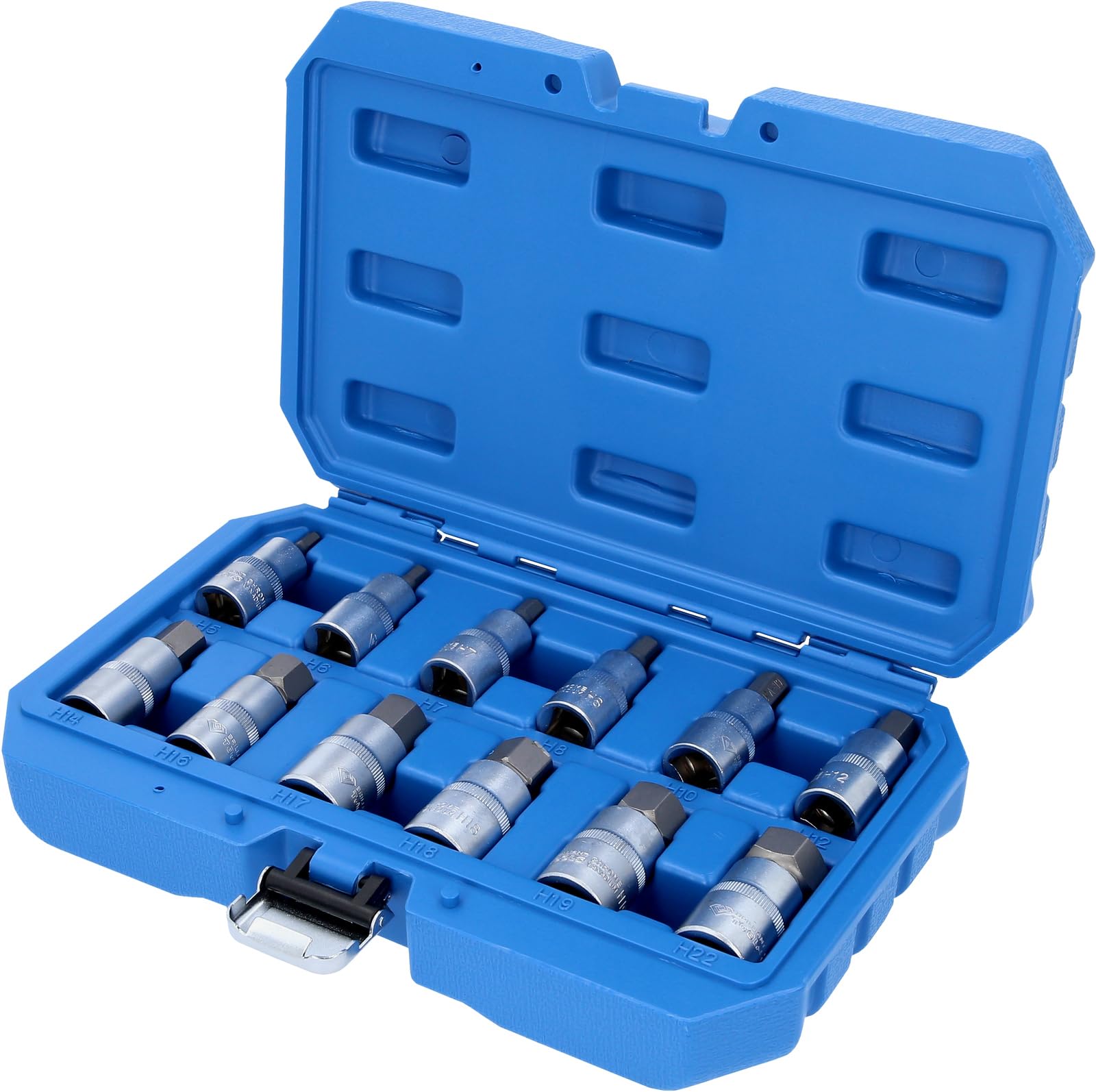 BRILLIANT TOOLS BT022012 1/2 Inch Hex Socket Bit Socket Set 5-22 mm 12-Piece [Powered by KS Tools]