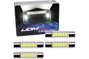 iJDMTOY 4pcs Extremely Bright 9-SMD 29mm 6614 LED Replacement Bulbs Compatible With Car SUV Truck Sunvisor Flips Vanity Mirro