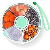CheeseandU Snack Spinner Snack Spinner Rotating Storage Reusable Snack Container with 5 Compartment Rotating Multifunctional 