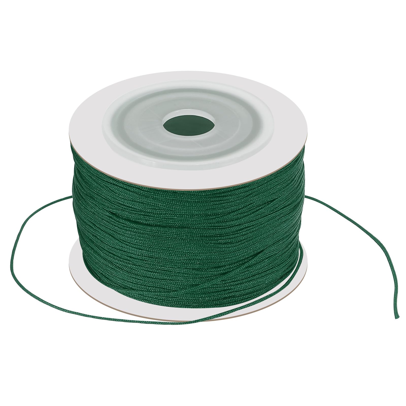 PATIKIL 1mm x 142 Yard Nylon Satin Cord, Nylon Beading String Knotting Cord Chain Braided Rope for Bracelets Jewelry Trim Chinese Knot, Dark Green