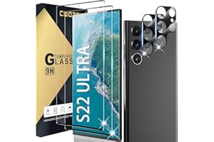 CWQZGUF Galaxy S22 Ultra Screen Protector [2+2 Pack] Camera Lens Protector, Fingerprint Unlock Support, HD Tempered Glass, Touch Sensitive, Anti Scratch, for Samsung S22 Ultra 5G Glass Screen