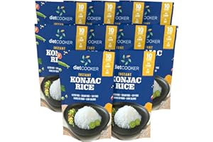 Shirataki Rice, DIET COOKER Konjac Rice 10 Pack Inside, Keto & Vegan Friendly, 9.52 oz, Odor Free, Low Calorie, Zero Net Carbs, Slim Rice Healthy Diet Food