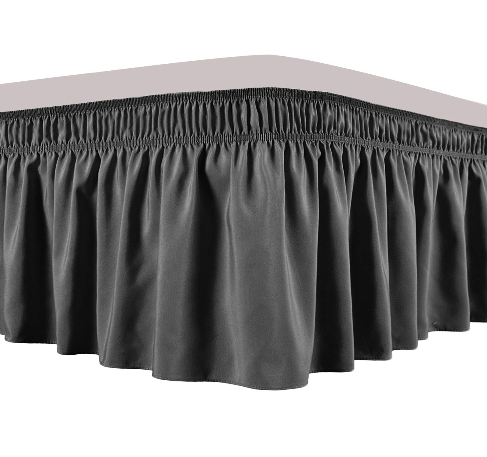 Obytex Wrap Around Bed Skirts, Cotton Bedskirt Elastic Dust Ruffle Silky Soft & Wrinkle Free Classic Stylish Look in Your Bedroom