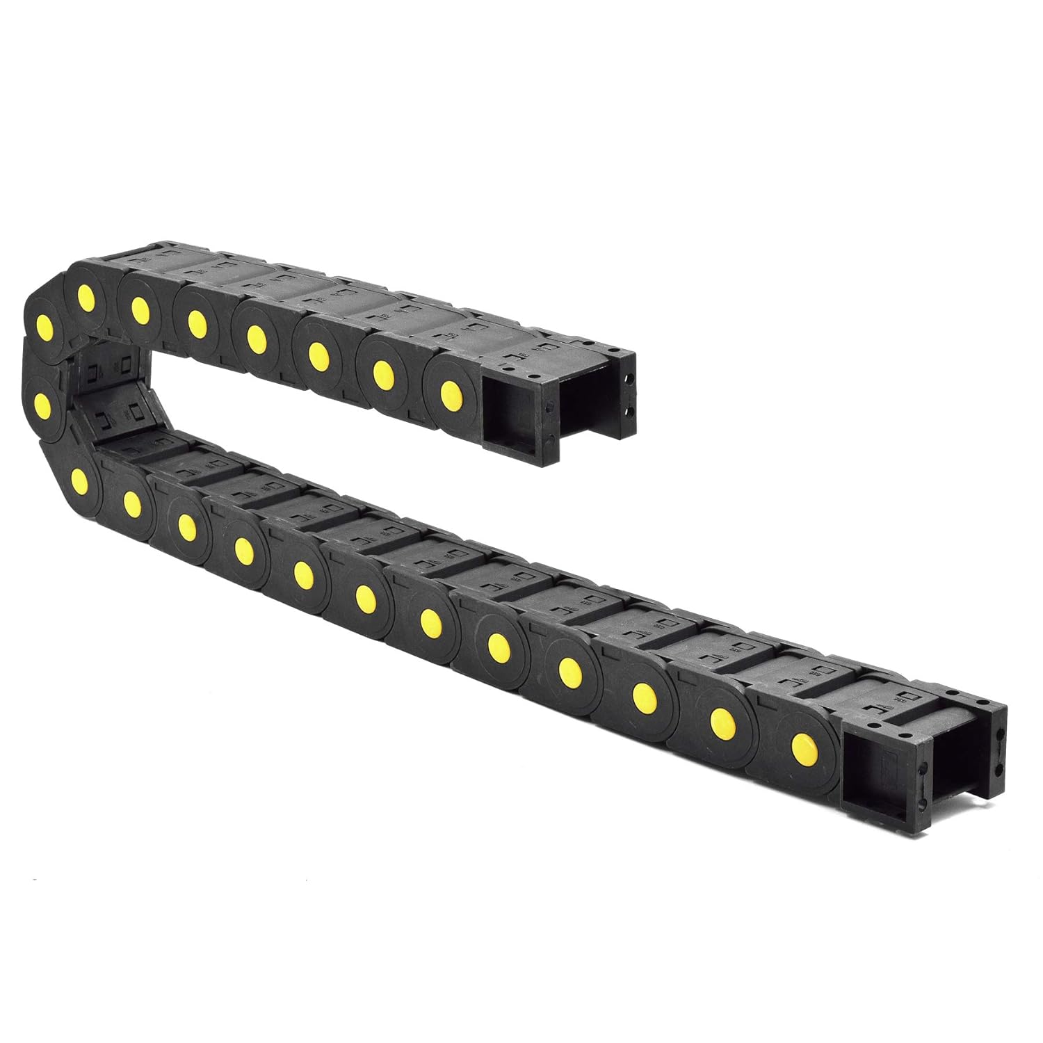 Plastic Drag Chain Cable Carrier Closed Type with End Connectors R75 25 x 38mm L1000mm for