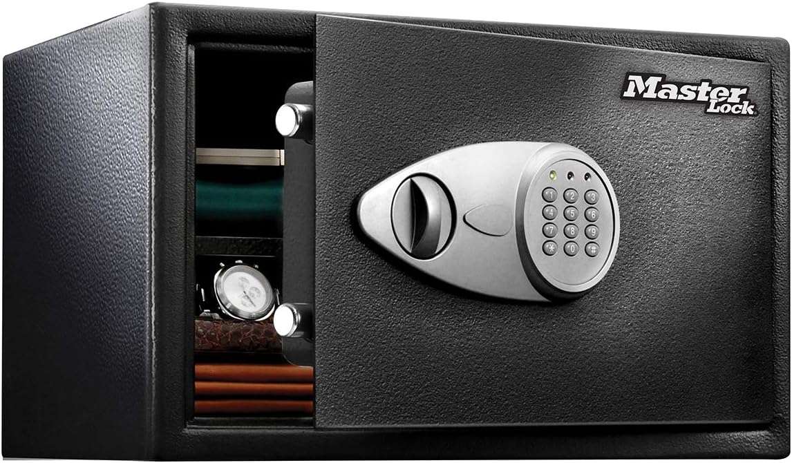 Master Lock X125ML Coffre-Fort [XL 33 litres] [Serrure Electronique] -X125ML-Idéal pour Ordinateurs Portables, Bijoux et Documents, Noir