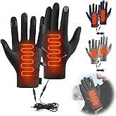 Heated Gloves for Men and Women Winter Full Finger Hand Warmers Electric Heated Gloves Skiing Cycling Golf Hiking