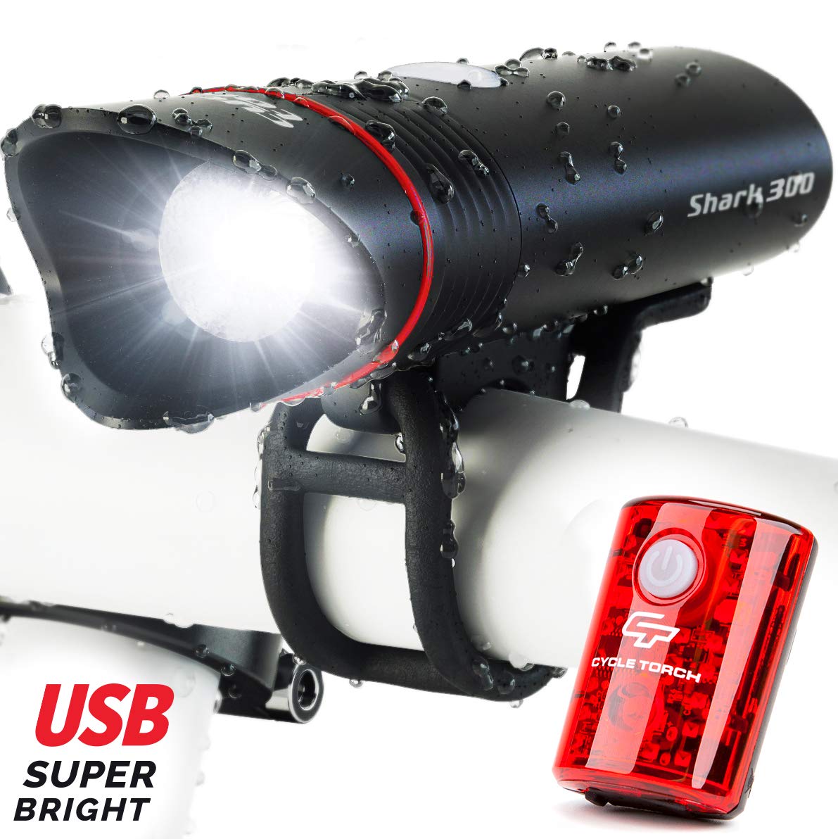 Buy Cycle Torch USB Rechargeable Bike Light 300 Lumens Shark 300