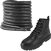 Lacesgian 5/32'' (4mm) Round PU Leather Shoelaces for Boots, 1 pair Matte Finish Shoe Strings Replacement Laces