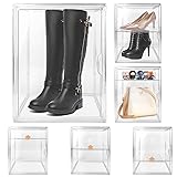 Shoe Boxes Large Clear Stackable with Magnetic Door