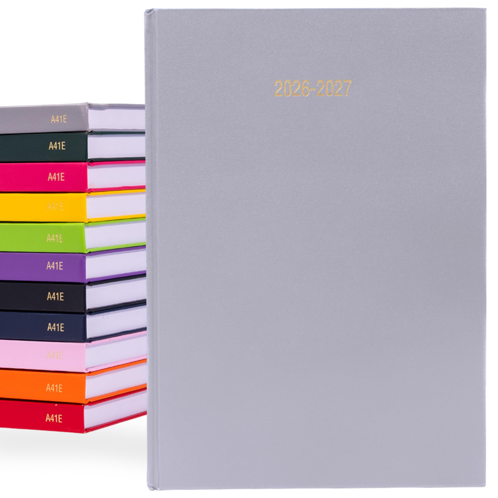 2026 2027 Academic Diary A4 Page a Day - Mid Year Hardback Planner From August 2026 to July 2027 - Student Teacher School Organiser with Ribbon Bookmark (A4, Grey)