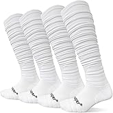 Youper Scrunch Padded Football Socks 2 Pack, Extra Long Sports Soccer Socks for Men & Boys