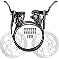 BOLANY Disc Brake Sets Oil Hydraulic MTB Bike Aluminum Alloy Right Front 800mm Left Rear 1400mm Brake Levers with is/PM Adapter Fit MTB Fat Bike E-Bike