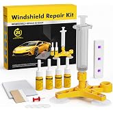 Finturo 4 Pcs Windshield Crack Repair Kit, Windshield Repair Kit for Chips and Cracks, with Suction Cup UV Curing Light, for Chips, Cracks