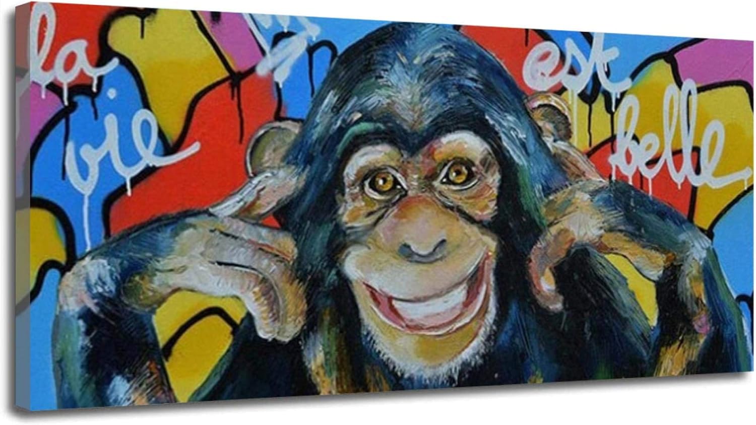 Graffiti Funny Monkey Wall Art Canvas Prints Abstract Animals Art