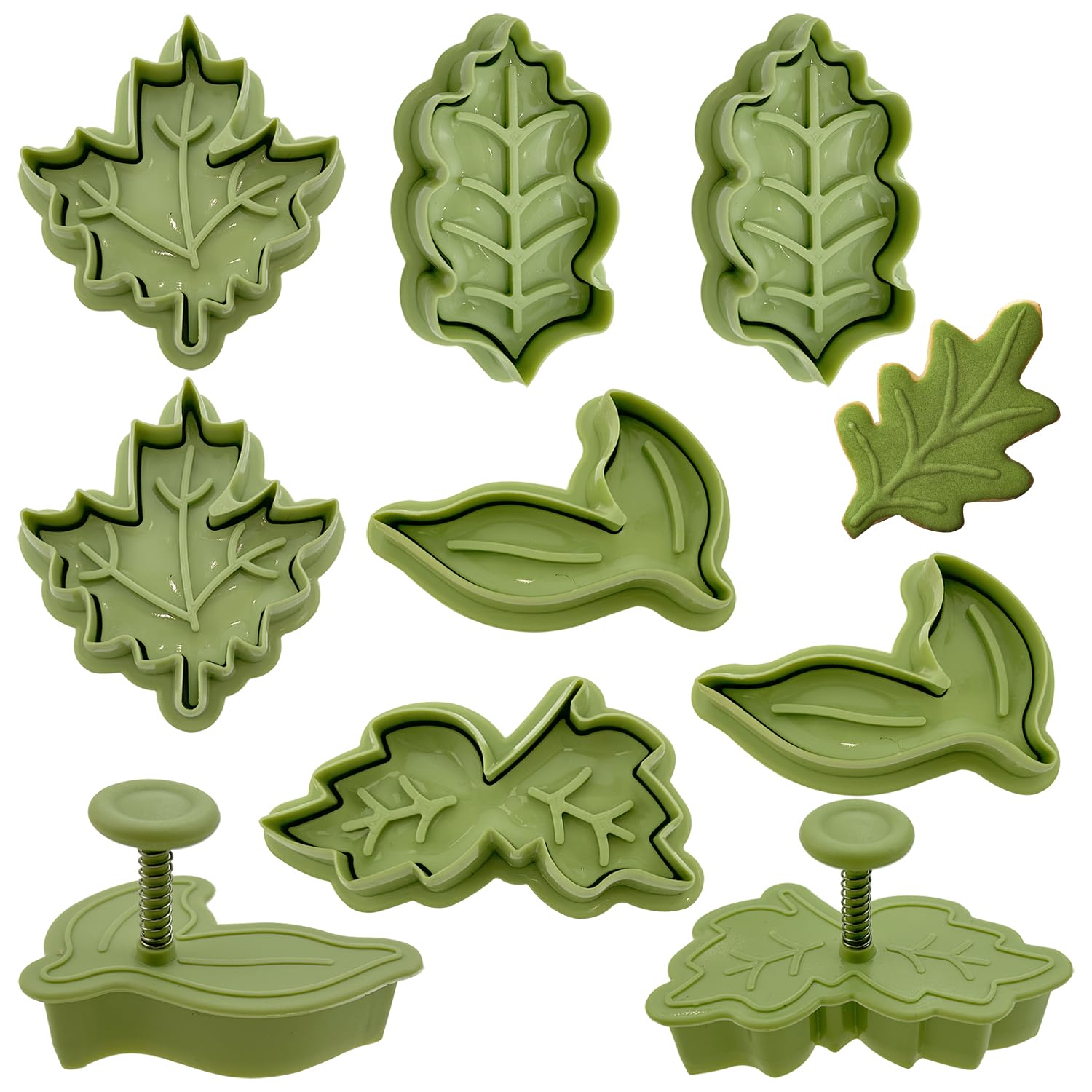 8 PCS Leaf Shape Cookie Cutters,Cake Decorations Mould Fondant Icing Mould,Autumn Leaves Maple Leaves Shapes Cookie Cutters Cake Decorations Mould Set Cookie Stamps for Christmas Spring Autumn