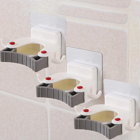 Broom Clamp, Broom Broom Holder, Wall Mounted Broom Clip Holder, Glue