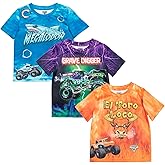 Monster Jam 3 Pack T-Shirts Toddler to Big Kid Grave Digger El Toro Loco Megalodon