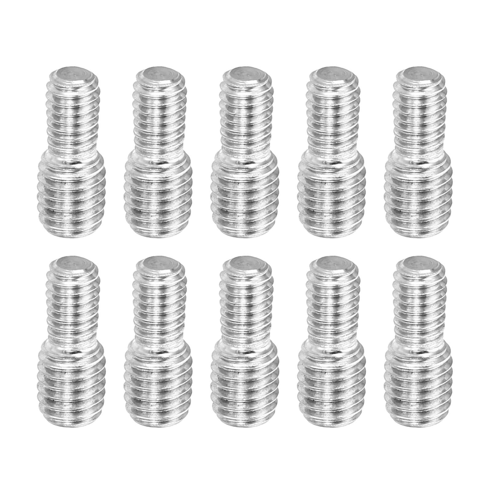 PATIKIL M4x6mm to M5x6mm Double End Threaded Stud Screw Bolt, 10 Pack 304 Stainless Steel Rod Bolts Thread Reducer Adapter for Furniture Fastener, Hardware Connectors