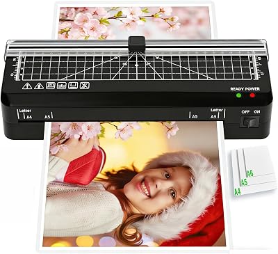 BAYGE A4 Laminator Machine 70s Fast Warm-up Built-in Cutter 360mm/min