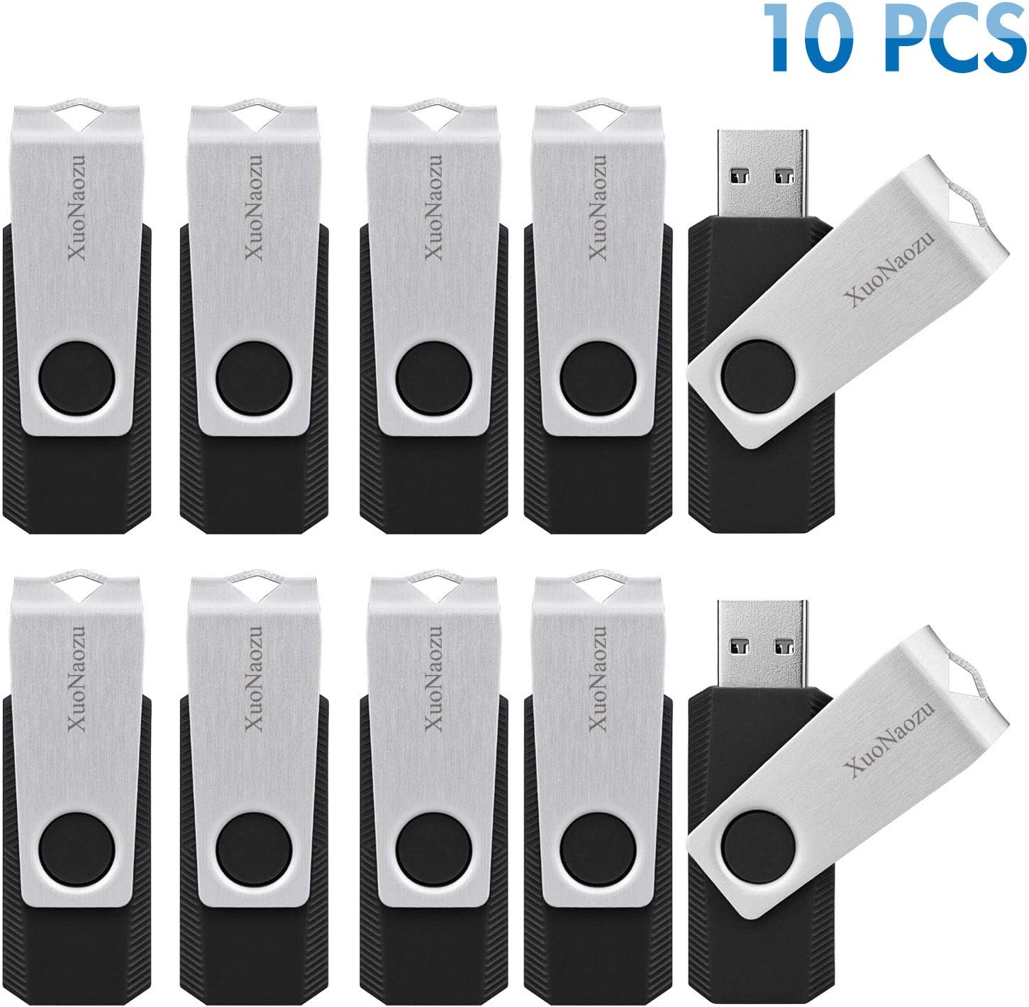10 Pack USB Flash Drive 256MB with key chain Black (XN103/256MB