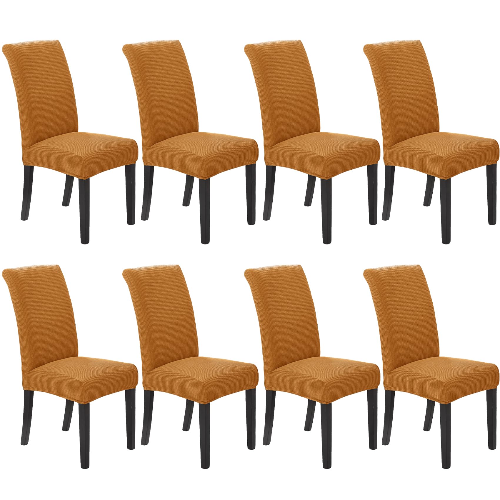 Photo 1 of Howhic Stretch Chair Covers for Dining Room Set of 8, Removable Washable Dining Room Chair Covers, Dining Chair Slipcovers Seat Protector, Great Decor for Home and Banquet (Gold, 8 Pack)