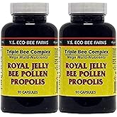YS Organics Triple Bee Complex, Royal Jelly, Bee Pollen, Propolis -90 Caps -2 Pack