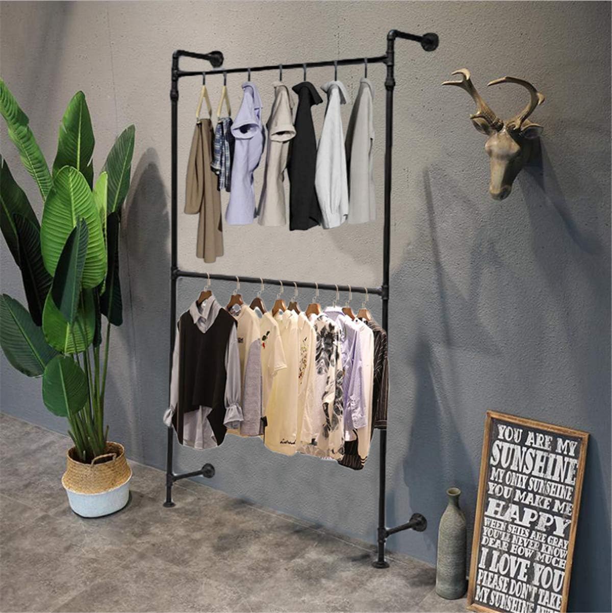 Industrial Pipe Clothing Rack,Vintage Commercial Grade