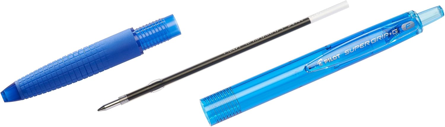 PILOT Super Grip G Retractable Ballpoint Pens Set of 6 in M (Blue), Blue, Medium, 6 count (Pack of 1) - Image 5