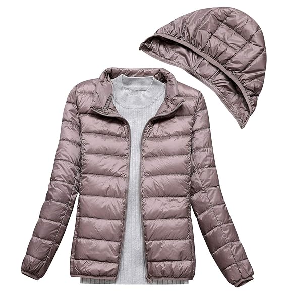 Leichte Daunenjacke Mit Beweglich Kapuze Damen Steppjacke Leichter Daunenmantel Damen Winter Daunen Winterjacke Damen Leicht 